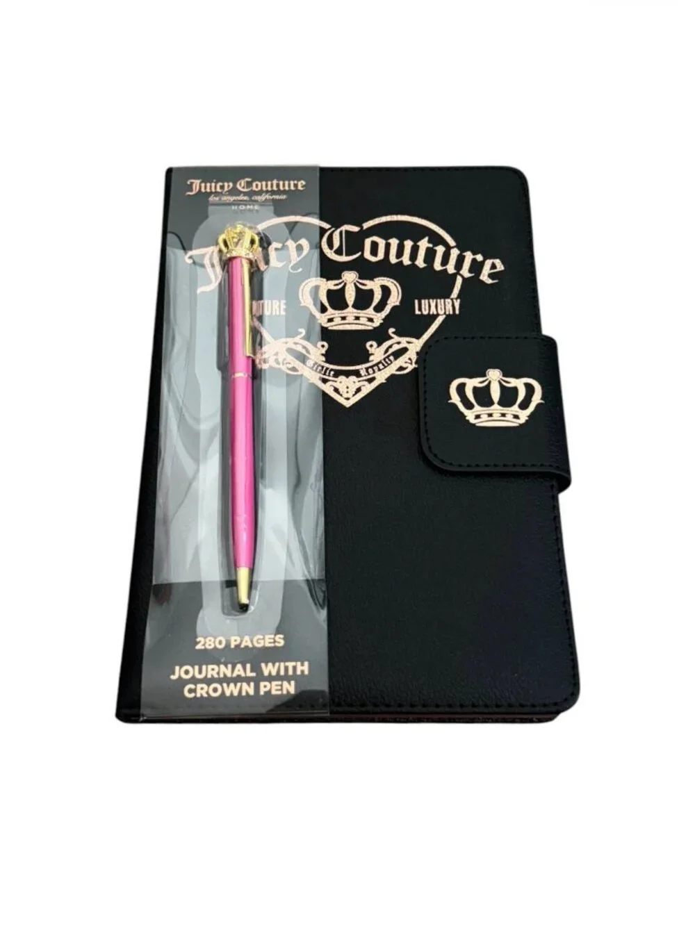 Juicy Couture Black & Metallic Rose Gold Journal Set | NEW